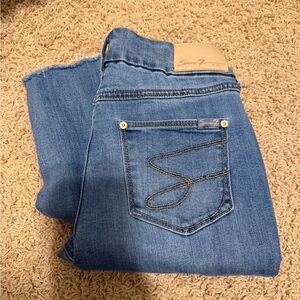 Seven7 Women's Blue Straight Leg Jeans